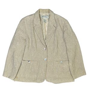 APPLESEED'S Petite Tweed Jacket Blazer with Real Shell Button Size 16P